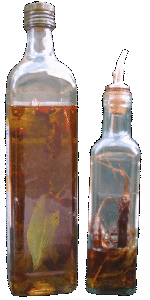 bouteilles d'huile pimentée